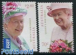 Australia 2014 Queen Anniversary 2v, Mint NH, History - Nature - Kings & Queens (Royalty) - Flowers & Plants - Roses - Nuovi