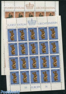 Liechtenstein 1974 Europa 2 M/ss, Mint NH, History - Nature - Europa (cept) - Horses - Art - Sculpture - Unused Stamps