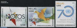 Greece 2015 United Nations, NOTOS 3v, Mint NH, History - Various - United Nations - Philately - Maps - Ongebruikt