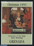 Grenada 1992 Hans Memling Painting S/s, Mint NH, Religion - Christmas - Art - Paintings - Kerstmis