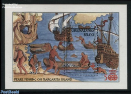Grenada Grenadines 1987 Pearl Divers S/s, Mint NH, History - Sport - Transport - Explorers - Diving - Ships And Boats - Erforscher