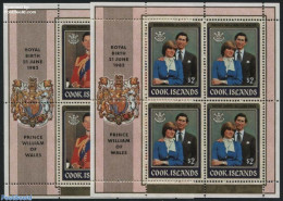 Cook Islands 1982 Royal Baby 2 M/s, Mint NH, History - Charles & Diana - Kings & Queens (Royalty) - Royalties, Royals