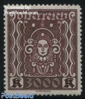 Austria 1922 3000Kr, Perf. 12.5, Stamp Out Of Set, Unused (hinged) - Nuevos