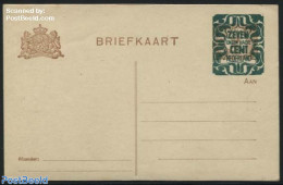 Netherlands 1921 7.5c On 2c, Brownwhite Cardboard, Unused Postal Stationary - Brieven En Documenten