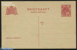 Netherlands 1919 Postcard 5c Carmine, Narrow Lined Medallion, Dutch & French Text, Unused Postal Stationary - Briefe U. Dokumente