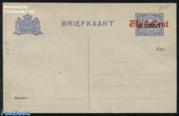 Netherlands 1920 Postcard Vijf Cent On 2CENT On 1.5c Ultramarin, Long Dividing Line, Unused Postal Stationary - Brieven En Documenten