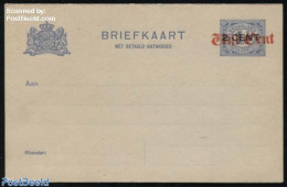 Netherlands 1920 Reply Paid Postcard Vijf Cent On 2CENT On 1.5c Ultramarin, Short Dividing Line, Unused Postal Station.. - Cartas & Documentos