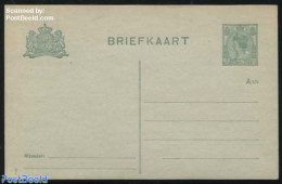 Netherlands 1916 Postcard 3c On Green Paper, Dividing Line Under F, Unused Postal Stationary - Covers & Documents