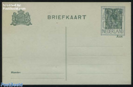Netherlands 1921 Postcard 7.5c On 3c, Green Paper< Long Dividing Line, Unused Postal Stationary - Briefe U. Dokumente