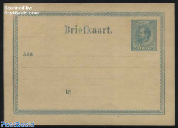 Netherlands 1875 Postcard 5c Blue, With Text Aan, Te, Unused Postal Stationary - Brieven En Documenten