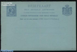 Netherlands 1894 Reply Paid Postcard 5+5c, Synthetic Pigments, Unused Postal Stationary - Cartas & Documentos