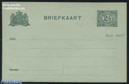 Netherlands 1909 Postcard 2.5c, Short Dividing Line, Unused Postal Stationary - Brieven En Documenten