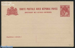 Netherlands 1910 Reply Paid Postcard 5+5c, Short Dividing Line, Unused Postal Stationary - Cartas & Documentos