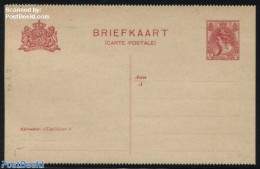 Netherlands 1914 Postcard 5c, Dutch Text Above French, Perforated, Long Dividing Line, Unused Postal Stationary - Brieven En Documenten