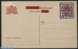 Netherlands 1926 Postcard 123.5c On 5c (overprint On Answer Card), Unused Postal Stationary - Brieven En Documenten
