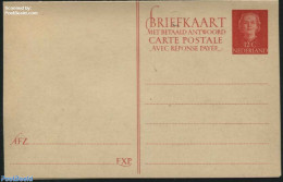 Netherlands 1951 Reply Paid Postcard 12+12c Red, Unused Postal Stationary - Briefe U. Dokumente