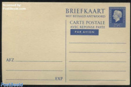 Netherlands 1969 Postcard With Paid Answer 25+25c Blue, Unused Postal Stationary - Brieven En Documenten