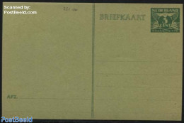 Netherlands 1945 Postcard 5c Green, Green Paper, Unused Postal Stationary - Briefe U. Dokumente