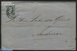 Netherlands 1857 Folding Letter Sent Within Amsterdam, Postal History - Brieven En Documenten