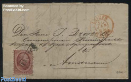 Netherlands 1868 Letter From Leiden To Amsterdam, Postal History - Briefe U. Dokumente