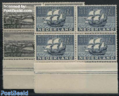 Netherlands 1934 Curacao 2v, Blocks Of 4 [+], Mint NH, Transport - Ships And Boats - Nuevos