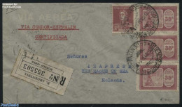 Argentina 1934 Zeppelin Condor Flight To Netherlands, Registered, Postal History, Transport - Zeppelins - Storia Postale
