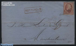 Netherlands 1867 Letter From Rotterdam To Amsterdam, Postal History - Covers & Documents