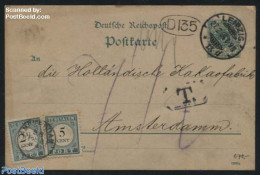 Netherlands 1894 Postcard From Leipzig To Amsterdam, Dutch Postage Due 7.5c, Postal History - Cartas & Documentos