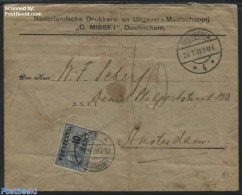 Netherlands 1908 10c Michiel De Ruyter Postage Due Stamp On Letter, Postal History - Covers & Documents