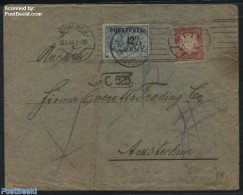 Netherlands 1908 12.5c Michiel De Ruyter Postage Due Stamp On Letter From Bavaria To Amsterdam, Postal History - Lettres & Documents