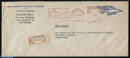Netherlands 1975 Registered Letter From American Embassy Sent Via The Post Office Of The Int. Court Of Justice, Postal.. - Briefe U. Dokumente