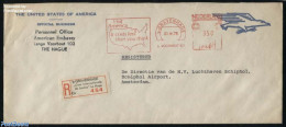 Netherlands 1975 Registered Letter From American Embassy Sent Via The Post Office Of The Int. Court Of Justice, Postal.. - Storia Postale