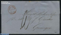 Netherlands 1868 Letter From Harlingen (25 Mrt 1868) To Groningen (26 Mrt 1868), Postal History - Briefe U. Dokumente