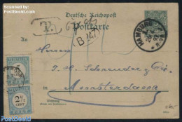 Netherlands 1893 Postcard From Germany, Postage Due Rate 7.5c (5c And 2.5c), Postal History - Cartas & Documentos