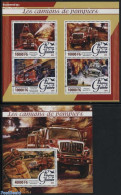 Guinea, Republic 2016 Fire Engines 2 S/s, Mint NH, Transport - Automobiles - Fire Fighters & Prevention - Helicopters .. - Autos