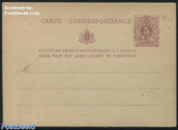 Belgium 1877 Postcard 5c, Dull Violet, Unused Postal Stationary - Cartas & Documentos