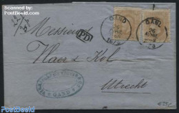 Belgium 1868 Letter From Gand To Utrecht (NL), Postal History - Covers & Documents