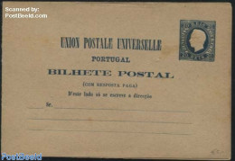 Portugal 1880 Postcard With Paid Answer 20/20R Blue, Unused Postal Stationary - Brieven En Documenten