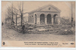 SAINT DENIS : Explosion De St Denis, 4 Mars 1916 - Poste De Police - Au Fond Les Ruines Du Fort - Très Bon état - Saint Denis
