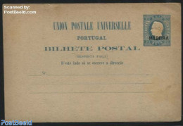 Madeira 1879 Postcard With Paid Answer 20/20R Blue, Unused Postal Stationary - Madère