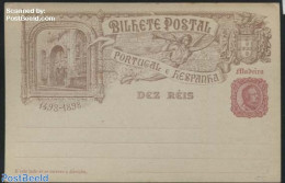 Madeira 1898 Illustrated Postcard 10R, Unused Postal Stationary - Madère