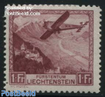 Liechtenstein 1930 1Fr, Stamp Out Of Set, Unused (hinged), Transport - Aircraft & Aviation - Unused Stamps