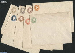 Austria 1861 Set Of 8 Envelopes (148x118mm), Unused Postal Stationary - Briefe U. Dokumente
