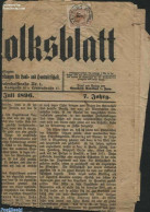 Austria 1896 Newspaper Stamp On Newspaper, Postal History - Briefe U. Dokumente