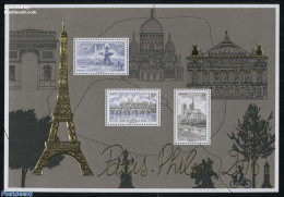 France 2016 ParisPhilex S/s, Mint NH, Nature - Religion - Water, Dams & Falls - Churches, Temples, Mosques, Synagogues.. - Neufs