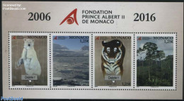 Monaco 2016 Prince Albert II Foundation S/s, Mint NH, Nature - Science - Animals (others & Mixed) - Bears - Cat Family.. - Neufs