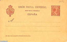 Spain 1892 Postcard 10Cs 93rd Line 85mm), Unused Postal Stationary - Cartas & Documentos