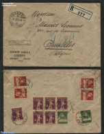 Switzerland 1927 Registered Letter To Belgium With Combinations, Postal History - Covers & Documents