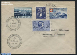 Switzerland 1940 Letter With Special Cancellation 50 Years Verbandes Philatelistenvereine, Postal History - Cartas & Documentos