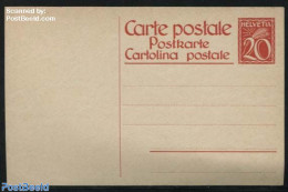 Switzerland 1924 Postcard 20c (148x90mm), Unused Postal Stationary - Briefe U. Dokumente